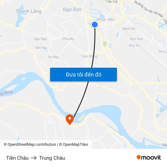 Tiền Châu to Trung Châu map