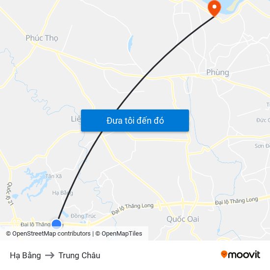 Hạ Bằng to Trung Châu map