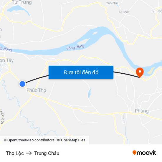 Thọ Lộc to Trung Châu map