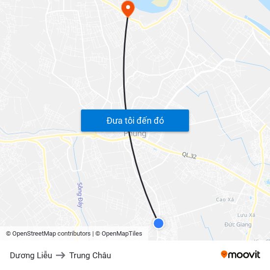 Dương Liễu to Trung Châu map