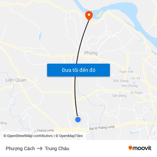 Phượng Cách to Trung Châu map