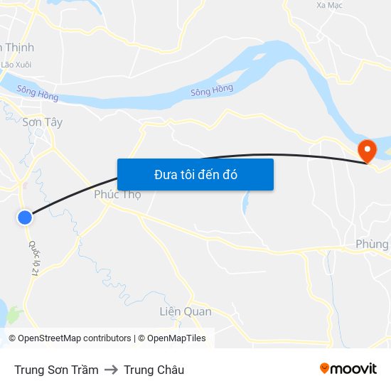 Trung Sơn Trầm to Trung Châu map