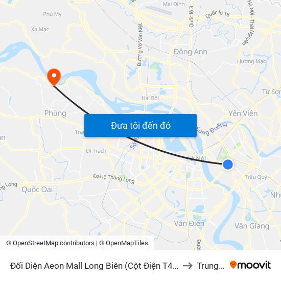 Đối Diện Aeon Mall Long Biên (Cột Điện T4a/2a-B Đường Cổ Linh) to Trung Châu map