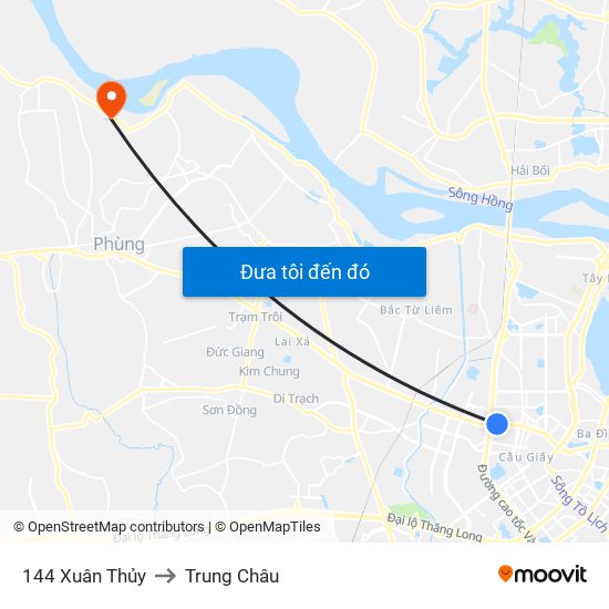 Gần Nhà Sách Sư Phạm (Đại Học Sư Phạm Hà Nội) - 136 Xuân Thủy to Trung Châu map