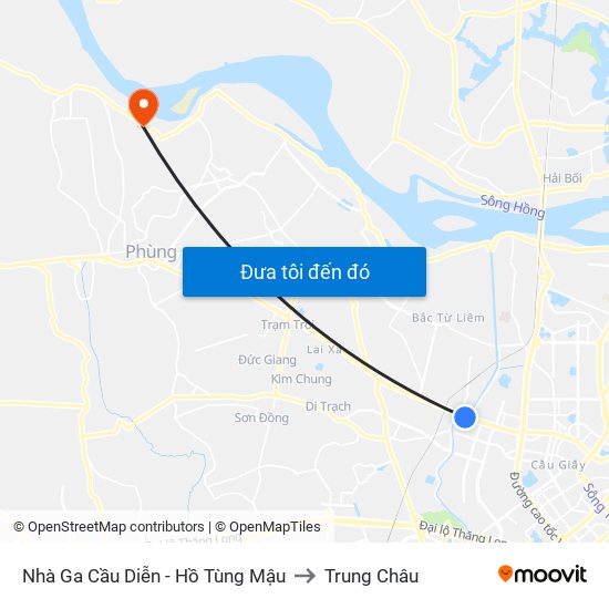 Nhà Ga Cầu Diễn - Hồ Tùng Mậu to Trung Châu map