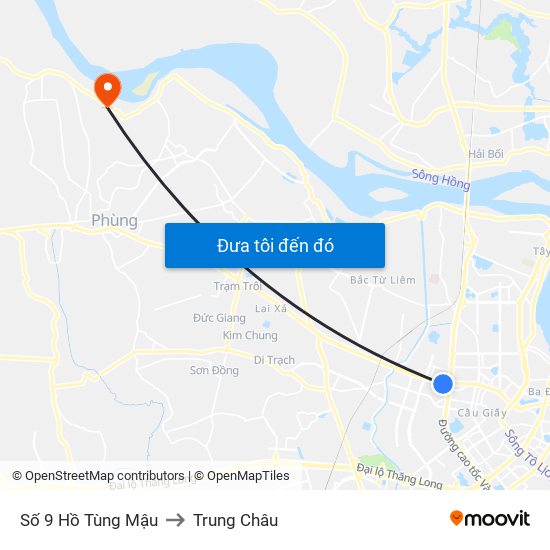 Số 9 Hồ Tùng Mậu to Trung Châu map