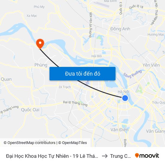 Đại Học Khoa Học Tự Nhiên - 19 Lê Thánh Tông to Trung Châu map