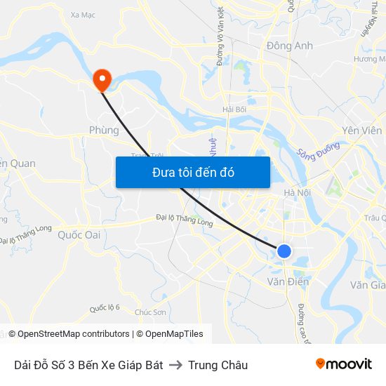 Dải Đỗ Số 3 Bến Xe Giáp Bát to Trung Châu map