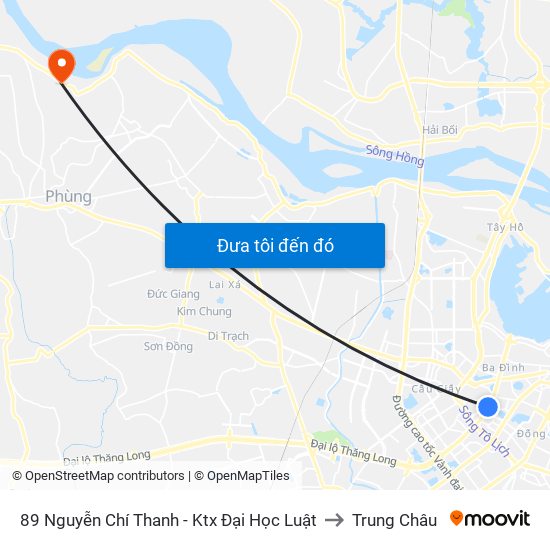 89 Nguyễn Chí Thanh - Ktx Đại Học Luật to Trung Châu map