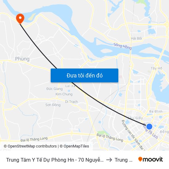 Trung Tâm Y Tế Dự Phòng Hn - 70 Nguyễn Chí Thanh to Trung Châu map
