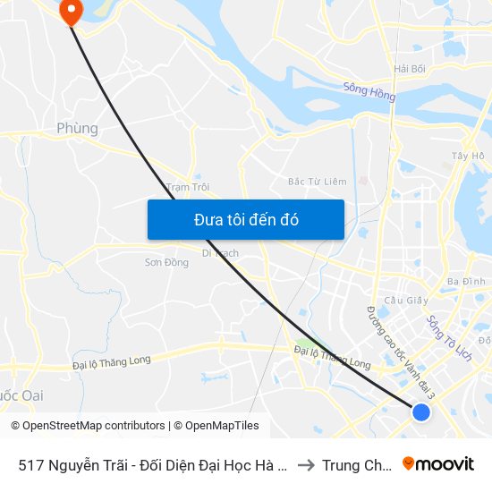 517 Nguyễn Trãi - Đối Diện Đại Học Hà Nội to Trung Châu map