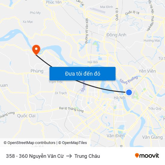 358 - 360 Nguyễn Văn Cừ to Trung Châu map
