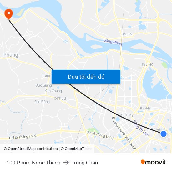 109 Phạm Ngọc Thạch to Trung Châu map