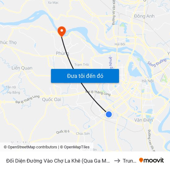 Đối Diện Đường Vào Chợ La Khê (Qua Ga Metro La Khê) - 405 Quang Trung (Hà Đông) to Trung Châu map