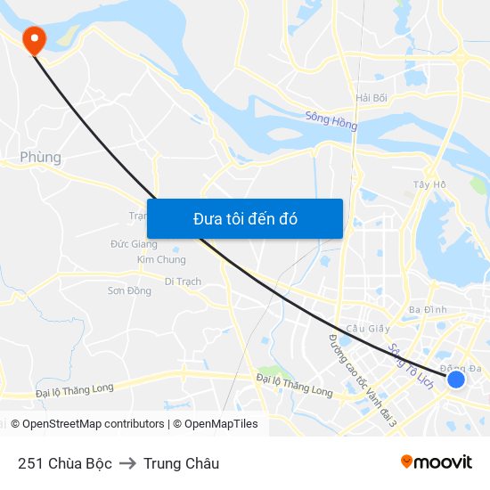 251 Chùa Bộc to Trung Châu map