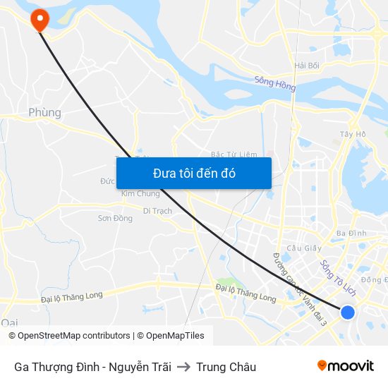 Ga Thượng Đình - Nguyễn Trãi to Trung Châu map