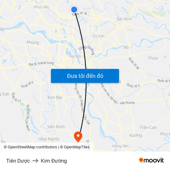 Tiên Dược to Kim Đường map