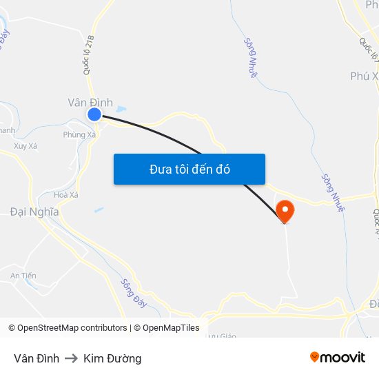 Vân Đình to Kim Đường map