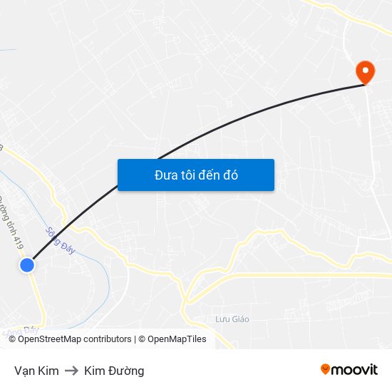 Vạn Kim to Kim Đường map