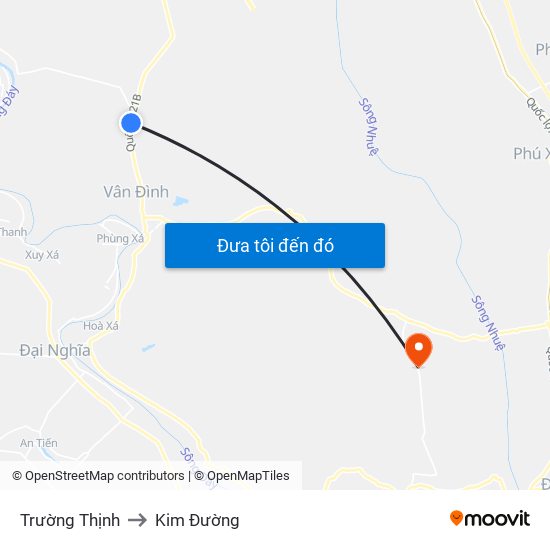 Trường Thịnh to Kim Đường map