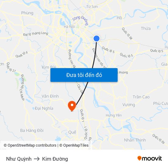 Như Quỳnh to Kim Đường map