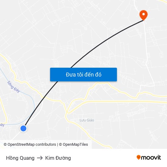 Hồng Quang to Kim Đường map