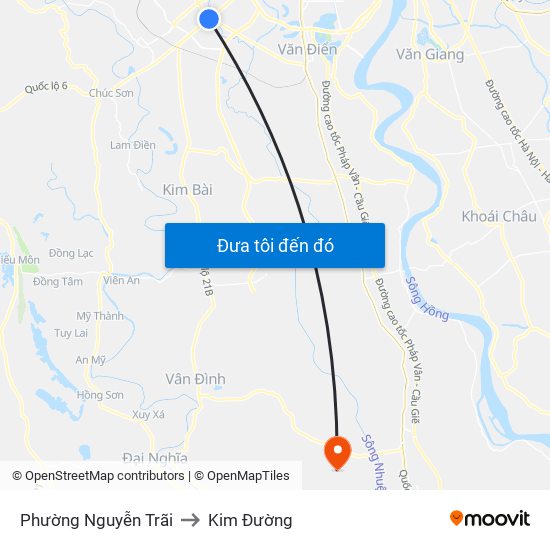 Phường Nguyễn Trãi to Kim Đường map