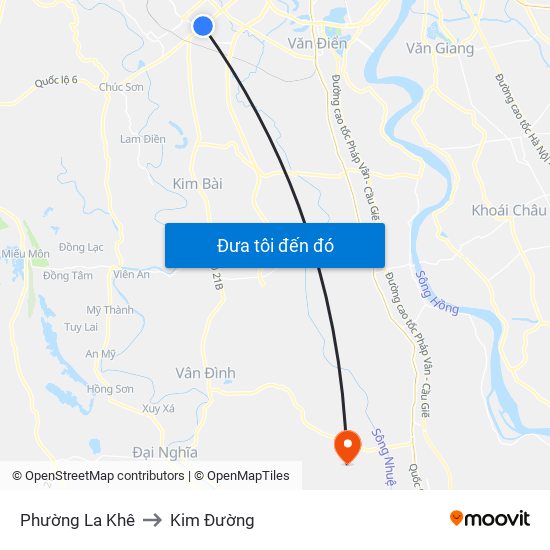 Phường La Khê to Kim Đường map