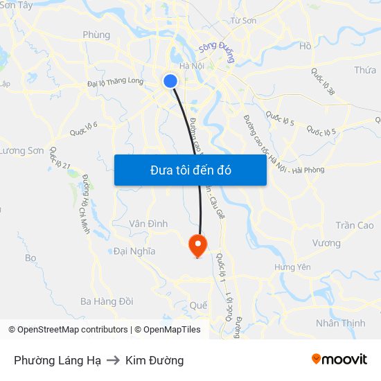 Phường Láng Hạ to Kim Đường map
