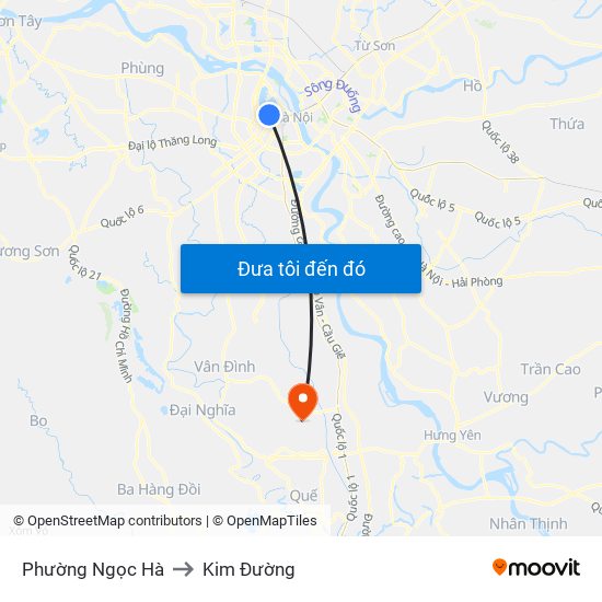 Phường Ngọc Hà to Kim Đường map