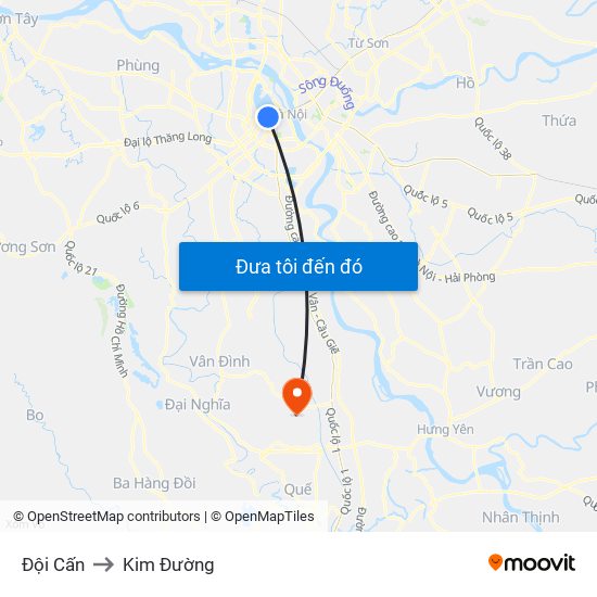 Đội Cấn to Kim Đường map