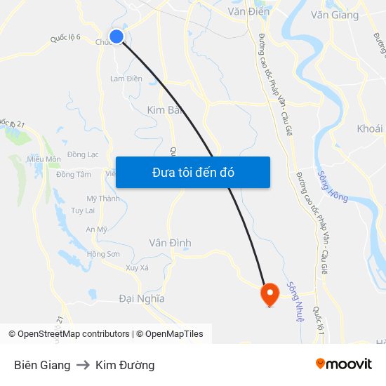 Biên Giang to Kim Đường map