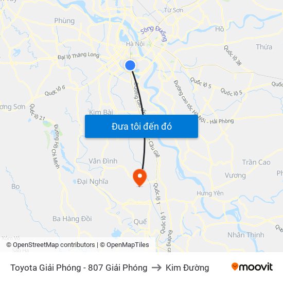 Toyota Giải Phóng - 807 Giải Phóng to Kim Đường map