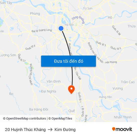 20 Huỳnh Thúc Kháng to Kim Đường map