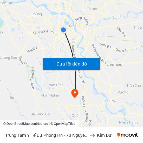 Trung Tâm Y Tế Dự Phòng Hn - 70 Nguyễn Chí Thanh to Kim Đường map