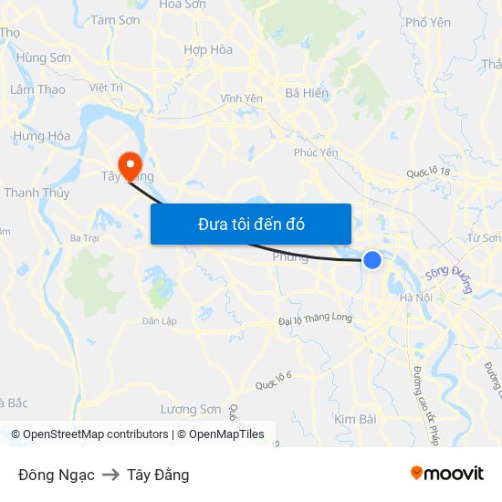 Đông Ngạc to Tây Đằng map