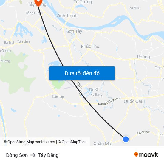 Đông Sơn to Tây Đằng map