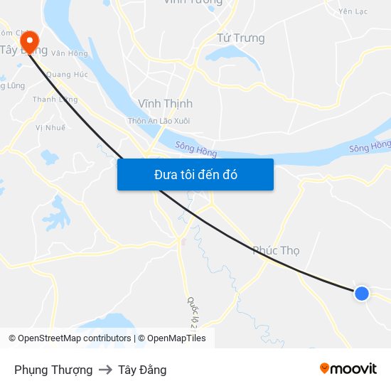 Phụng Thượng to Tây Đằng map