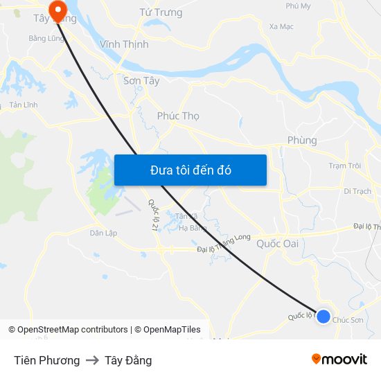 Tiên Phương to Tây Đằng map