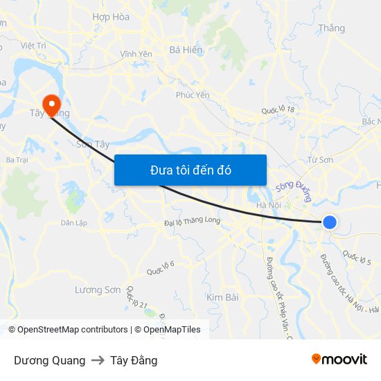 Dương Quang to Tây Đằng map