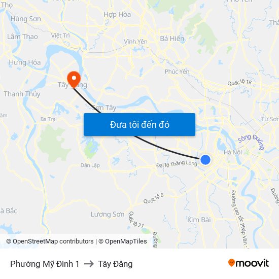 Phường Mỹ Đình 1 to Tây Đằng map