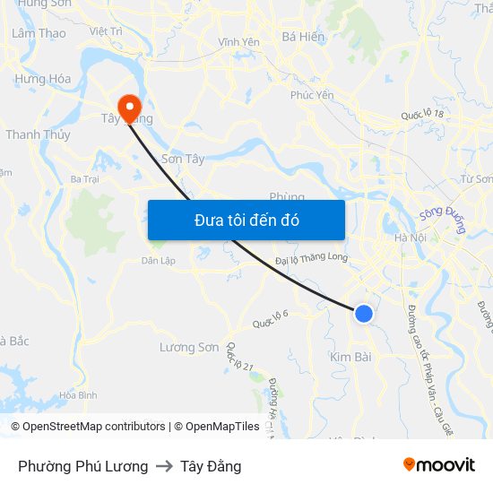 Phường Phú Lương to Tây Đằng map