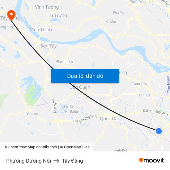 Phường Dương Nội to Tây Đằng map