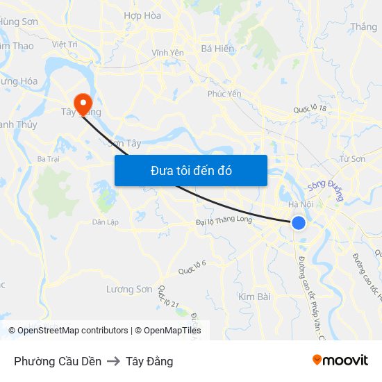 Phường Cầu Dền to Tây Đằng map