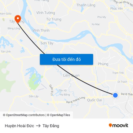 Huyện Hoài Đức to Tây Đằng map