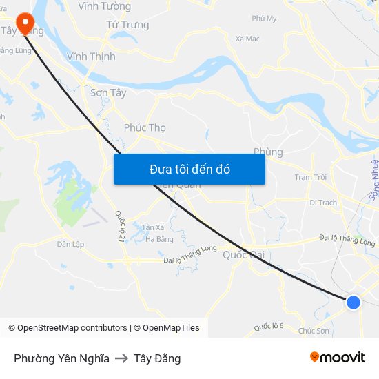 Phường Yên Nghĩa to Tây Đằng map