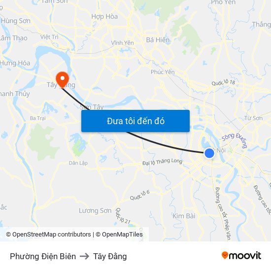 Phường Điện Biên to Tây Đằng map