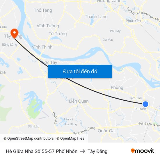 Hè Giữa Nhà Số 55-57 Phố Nhổn to Tây Đằng map