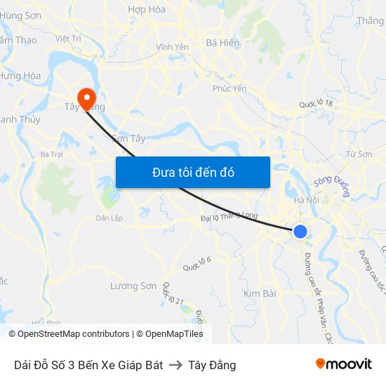 Dải Đỗ Số 3 Bến Xe Giáp Bát to Tây Đằng map