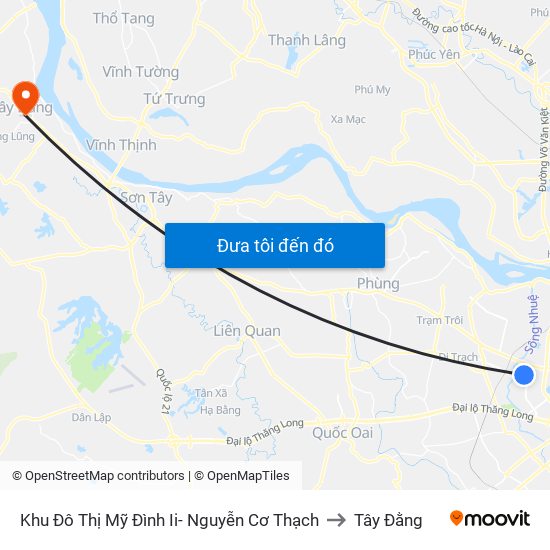 Khu Đô Thị Mỹ Đình Ii- Nguyễn Cơ Thạch to Tây Đằng map